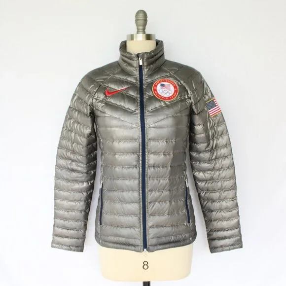 Nike Team USA Olympic Aeroloft Summit 800 Down Puffer Jacket Graphite Gray - Picture 4 of 11